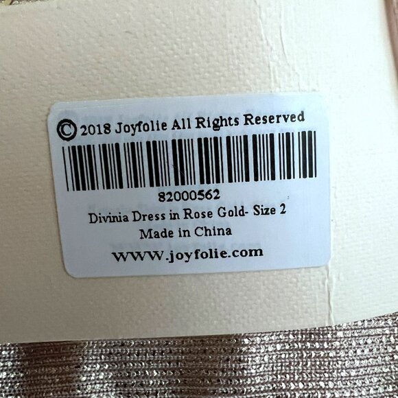NWT! Joyfolie Rose Gold Metallic Sequins Hi Lo Divinia Dress Size 2 - Picture 6 of 6